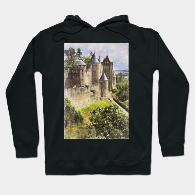 Walls of Carcassonne Digital Art Hoodie by IanWL